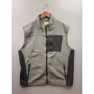 RedHead Softshell Vest Mens Grey Black Fleece Lined Full Zip Outdoor Size L